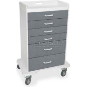 TrippNT 51079 Locking 6 Drawer Procedure Cart, Silver Metallic, 31"W x 20"D x 48"H