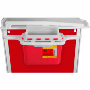 TrippNT 51644 Element Healthcare Cart 5.4 qt Sharps Container with Mount 23"W x 5-1/2"D x 12"H