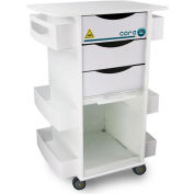 TrippNT White MRI Core DX Lab Cart with Clear Sliding Door, 23"W x 19"D x 33"H