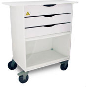 TrippNT MRI Core Extra Wide Lab Cart with Clear Sliding Door, 36"W x 18"D x 38"H, White