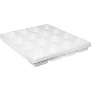 TrippNT White Polystyrene 16 Compartment Drawer Organizer, 19"W x 18"D x 2"H