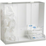 TrippNT 3-in-1 White PVC & Clear Acrylic Large Apparel Dispensing Bin, 20"W x 9"D x 19"H