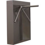 3-Arm Mechanical Turnstile Left Handed w/ Locked Exit - Stainless Steel Cabinet