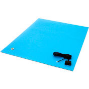 Transforming Tech MT4500 Series ESD Rubber Matting, 0.80" Thick, 24"x60", Blue