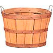 1/2 Bushel Wood Basket with Two Metal Handles 12 Pc - Natural - Pkg Qty 12