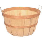 1 Peck Wood Basket with Two Metal Handles 12 Pc - Natural - Pkg Qty 12