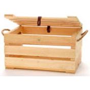 Small Wood Crate 12"W x 9"D x 7"H with Two Rope Handles & Lid 4 Pc - Natural - Pkg Qty 4