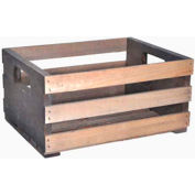 Medium Wood Crate 15"W x 11-1/2"D x 7-1/4"H with Slot Handles 4 Pc - Mahogany Stain - Pkg Qty 4