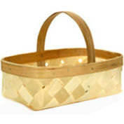 2 Quart 9" x 5" Wood Basket with Wood Handle 12 Pc - Natural - Pkg Qty 12