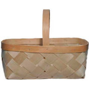 16 Quart 16-3/4" x 10-1/2" Wood Basket with Wood Handle 10 Pc - Natural - Pkg Qty 10