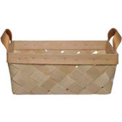 Large Rectangle 14" x 10" Wood Basket with Two Wood Handles 10 Pc - Natural - Pkg Qty 10
