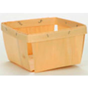 1 Pint Square 4-1/2" Wood Basket 60 Pc - Natural - Pkg Qty 60