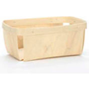 2 Quart Rectangle 9-1/2" x 5" Wood Basket 48 Pc - Natural - Pkg Qty 48