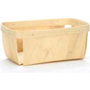 4 Quart Rectangle 11-1/2" x 6-3/4" Wood Basket 48 Pc - Natural - Pkg Qty 48