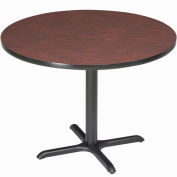 Interion® 36" Round Counter Height Restaurant Table, Mahogany