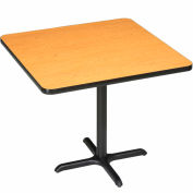 Interion® Restaurant & Lunchroom Square Bar Height Table, 42"Lx42"Wx42"H, Oak