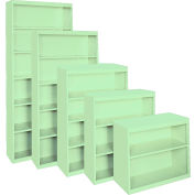 Steel Cabinets USA All-Welded Bookcase, 36"Wx18"Dx84"H, Pastel Green
