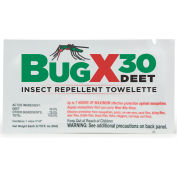 CoreTex&#174; Bug X 30 12643 Insect Repellent, 30% DEET, Towelette, 300/Case