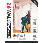 ZipWall&#174; Reusable Barrier Panels, High-Tech Fabric, White - ZF5 - Pkg Qty 4