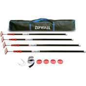 ZipWall&#174; Spring Loaded Pole Kit, Anodized Aluminum, Black - ZP4 - Pkg Qty 4