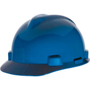 MSA V-Gard® Hard Hats, Front Brim, Staz-On® Pin-Lock Suspension, Blue, 475407 - Pkg Qty 20