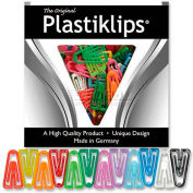 Baumgartens® Plastiklips Paper Clips, Medium, 1" x 9/16", Assorted, 500/Box