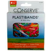 Baumgartens® Latex Free Plastibands, 4-1/4" Length, Assorted Colors, 100/Box