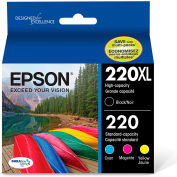 Epson® T220XLBCS (220XL) DURABrite Ultra High-Yield Ink, Black/Cyan/Magenta/Yellow