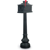 United Visual Products New Hampton Single Residential Mailbox & Post N1021775 - Black
