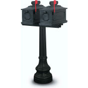 United Visual Products Montgomery Double Residential Mailbox & Post N1021776 - Coffee