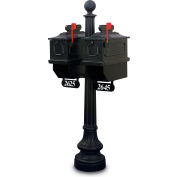 United Visual Products Port Angeles Double Residential Mailbox & Post N1021955 - Black
