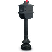 United Visual Products Newport Single Residential Mailbox & Post N1023734 - Black