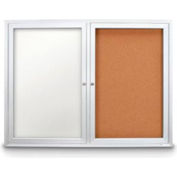 United Visual Products 72"W x 36"H Outdoor Combo Board w/White Dry-Erase Board & Corkboard
