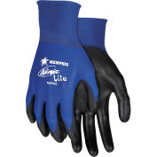 MCR Safety N9696S Ninja® Lite Nylon PU Coated Glove, 18-Gauge, Blue/Black, Small, 12 Pairs