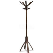 Alba PMCAFE Café Wood Coat Stand, Ten Pegs/Five Hooks, Espresso Brown