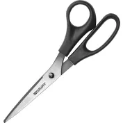 Westcott 13402 Scissors, All-Purpose Bent Scissors for Office and Home,  Black, 3 Pack