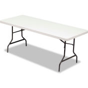 Alera® Resin Rectangular Folding Table, Square Edge, 72w x 30d x 29h, Platinum