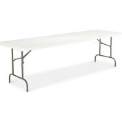 Alera® Resin Rectangular Folding Table, Square Edge, 96w x 30d x 29h, Platinum