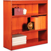 Alera ALEBCS33636MC Square Corner Wood Veneer Bookcase, 3-Shelf, 35 5/8"Wx11-3/4"Dx36"H, Cherry