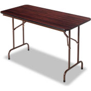 Alera® Laminate Folding Table, Rectangular, 48w x 24d x 29h, Walnut