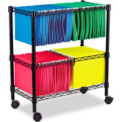 Alera® Two-Tier Rolling File Cart, 26w x14d x 29-1/2h, Black