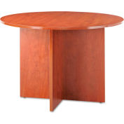 Alera® Round Conference Table, 29-1/2h x 42 dia., Medium Cherry - Valencia Series
