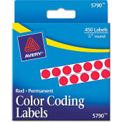 Avery® Permanent Self-Adhesive Color-Coding Labels, 1/4" Dia, Red, 450/Pack