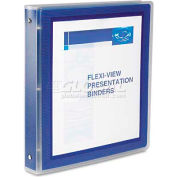 Avery® Flexi-View Round-Ring Presentation View Binder, 1-1/2" Capacity, Navy Blue