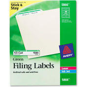 Avery® Self-Adhesive Laser/Inkjet File Folder Labels, Green Border, 1500/Box