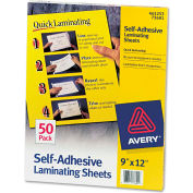 Avery® Clear Self-Adhesive Laminating Sheets, 3 mil, 9 x 12, 50/Box