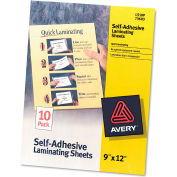 Avery® Clear Self-Adhesive Laminating Sheets, 3 mil, 9 x 12, 10/Pack