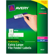Avery® Removable Extra-Large 1/3-Cut File Folder Labels, 15/16 x 3-7/16, White, 450/Pk