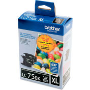 Brother® LC752PKS (LC-75BK) Innobella High-Yield Ink, Black, 600 Page-Yield, 2/Pk