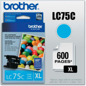 Brother® LC75C (LC-75C) Innobella High-Yield Ink, 600 Page-Yield, Cyan